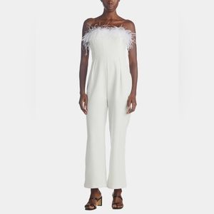 White feather jumpsuit Lena